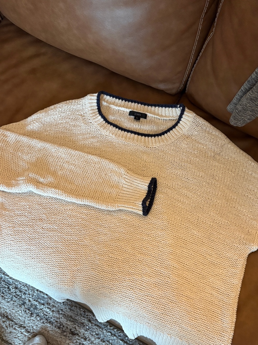 J. Crew women’s tipped beach Crewneck Knit Sweater - Picture 3 of 5